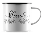Emaille-Becher 'blessed'