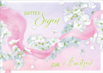 Doppelkarte Rosa Band und weiße Blüten