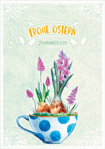 Doppelkarte Ostern / Bepflanzte Tasse GF