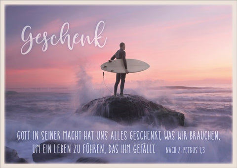 Postkarte Geschenk / Surfer