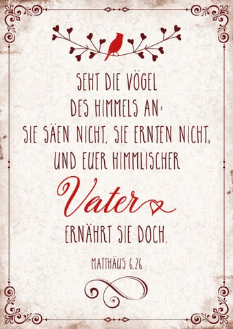 Postkarte Starke Worte: Matthäus 6,26